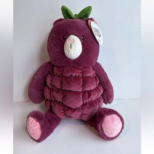 Plush Raspberry Bear Stuffed Animal - Deep Raspberry Berry Color